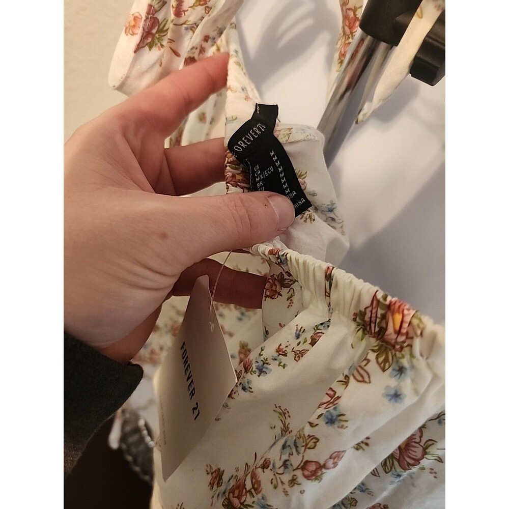 Forever 21 Floral Backless Mini Dress Womens Size M Medium Sleeveless Sun Dress - Picture 6 of 6